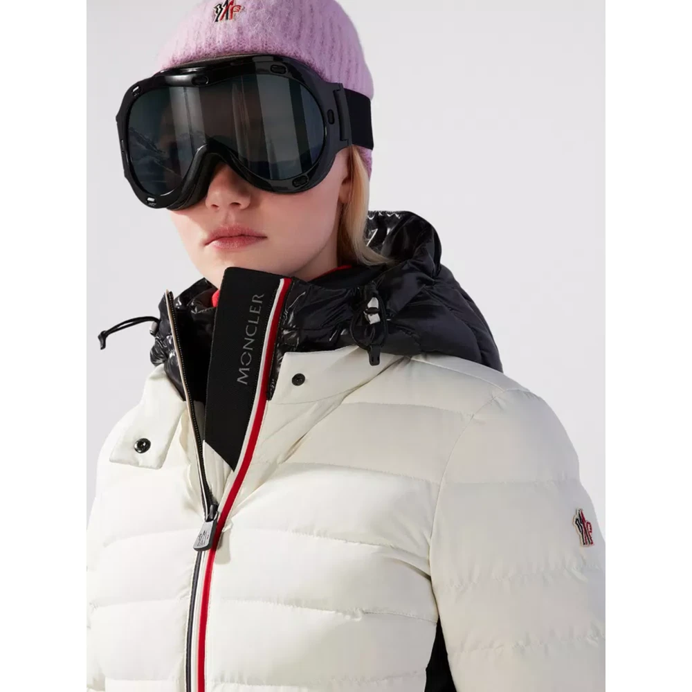 Moncler Witte Ski Jas met Capuchon White Dames