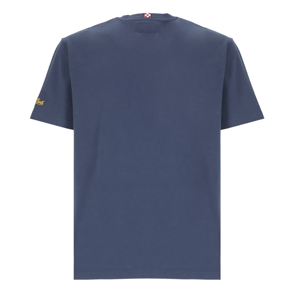 Saint Barth Blauw Katoenen T-shirt met Ronde Hals Blue Heren