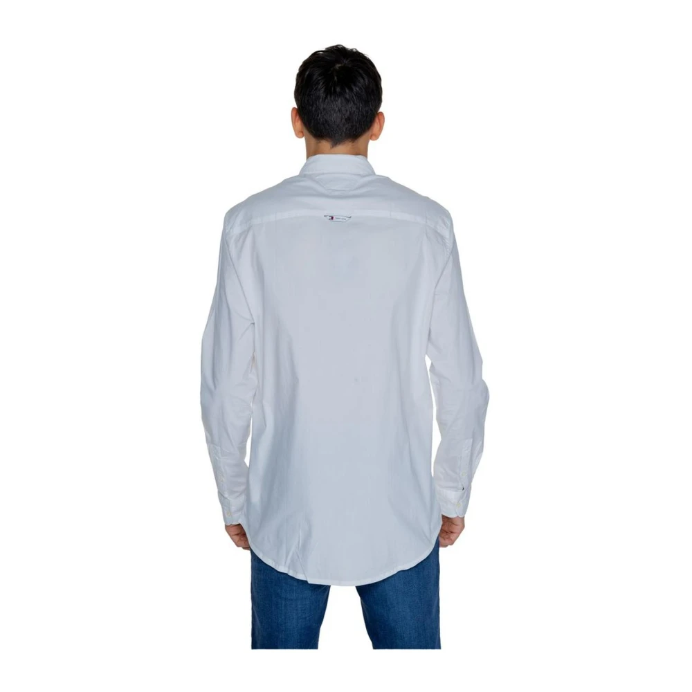 Tommy Jeans Katoenen Overhemd Lange Mouwen Wit Herfst Winter White Heren