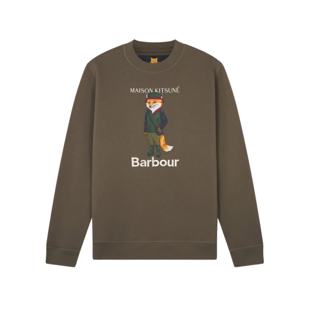 Barbour Fox Crew Sweatshirt Green Heren