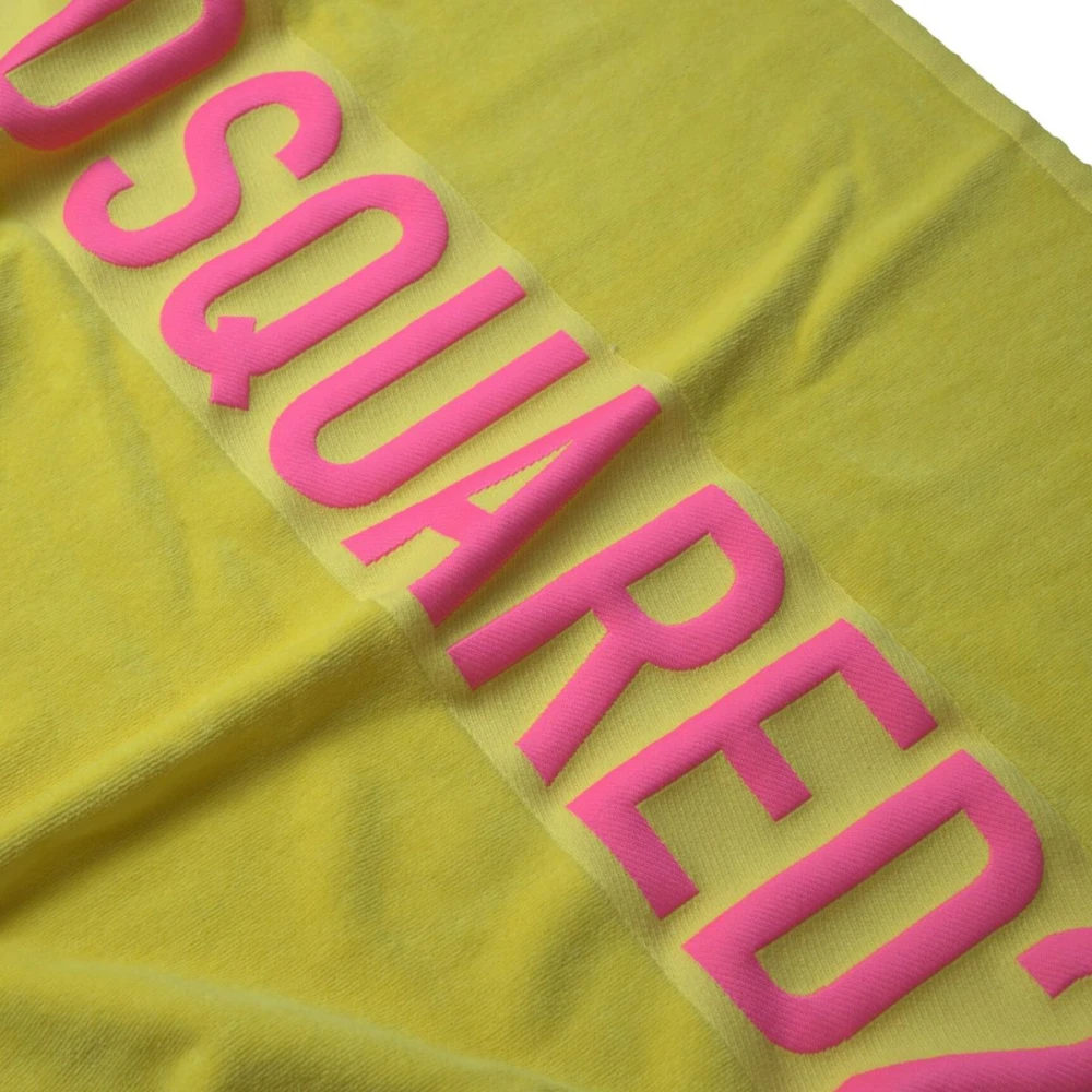 Dsquared2 Luxe Geel Logo Strandhanddoek Yellow Unisex