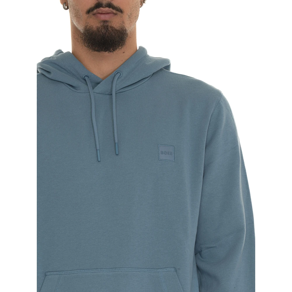 Boss Hoodie met zijlogo Blue Heren