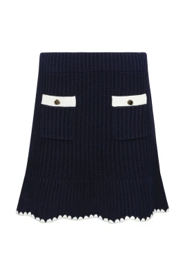 Virka stickad minikjol