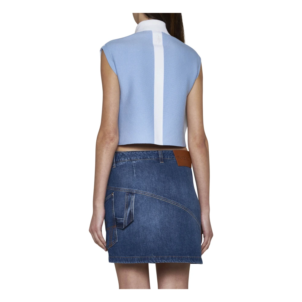 JW Anderson Blauwe Twisted Mini Rok Blue Dames