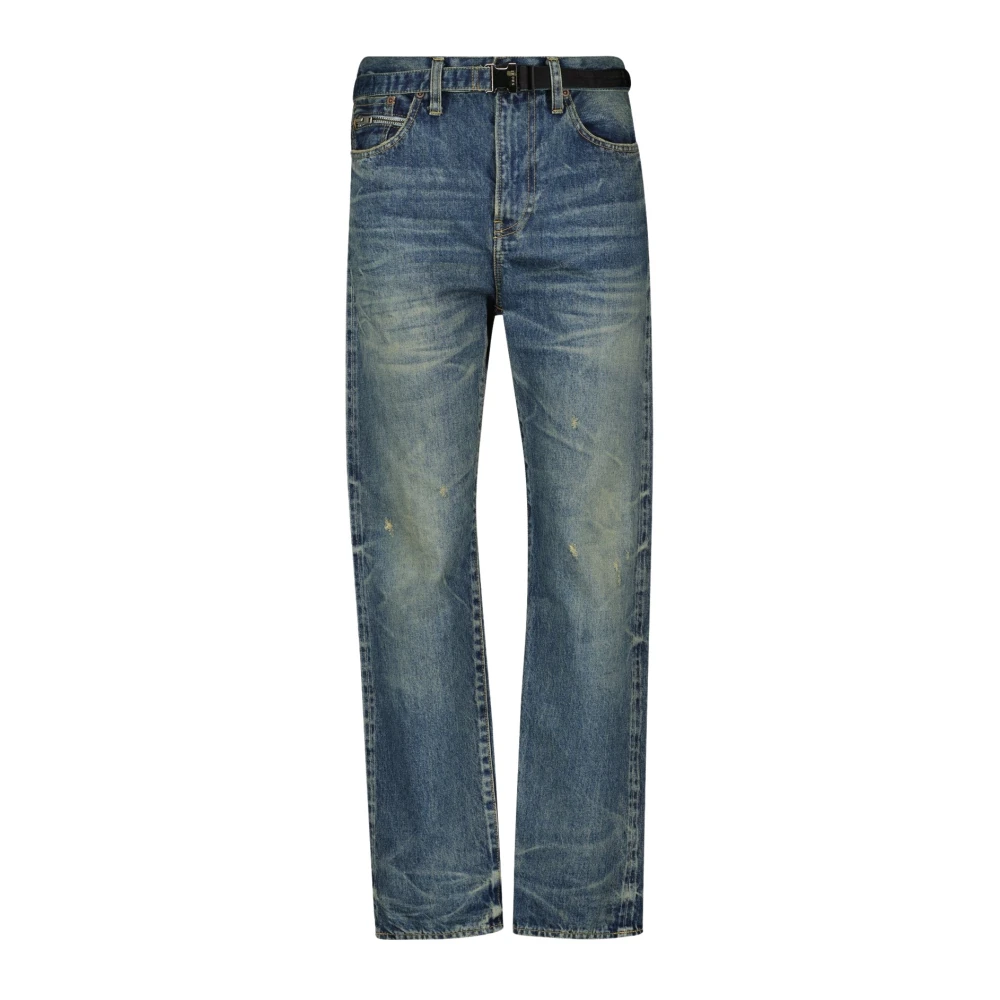 Sacai Straight Leg Jeans Beyondexx Blauw Blue Heren