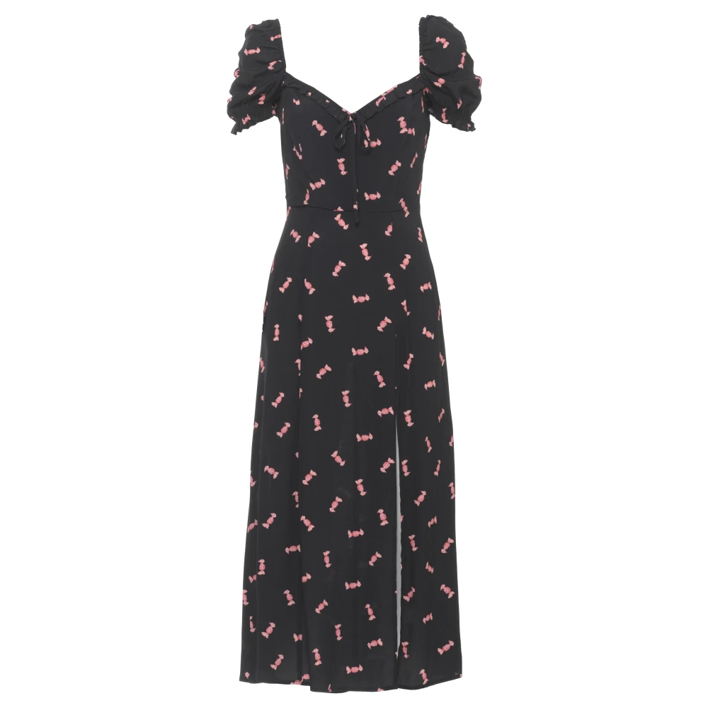Mar De Margaritas Women's Multicolor Midi Dresses, Xs, V-Neck Volant Midi Dress