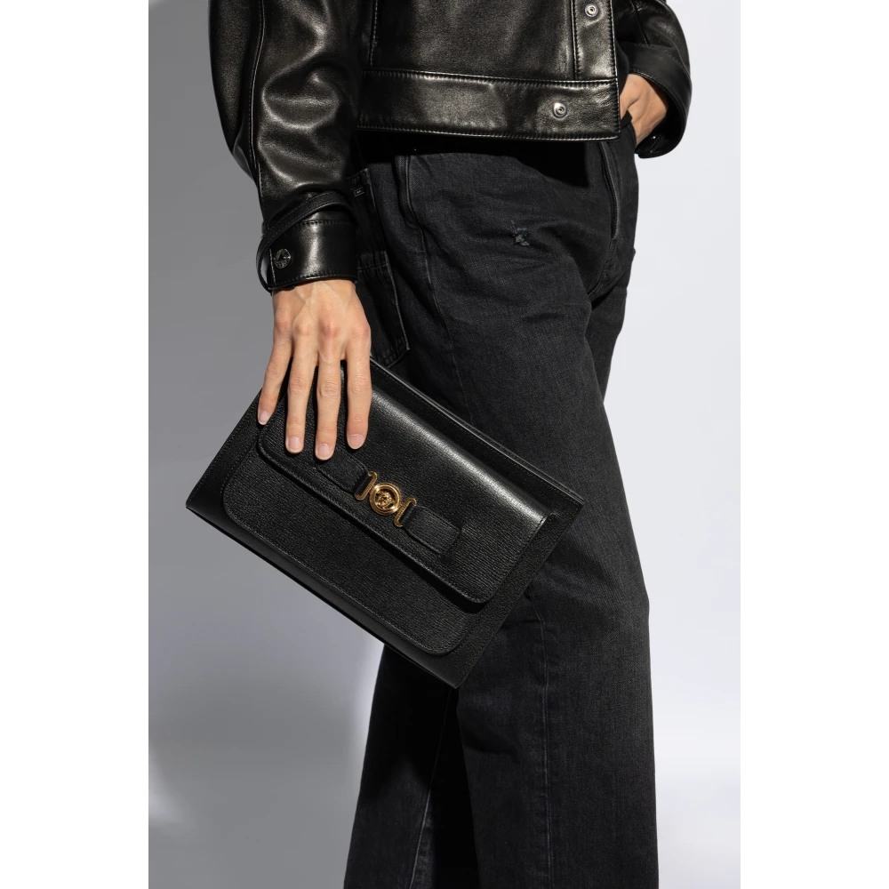 Versace Leren handtas Black Heren