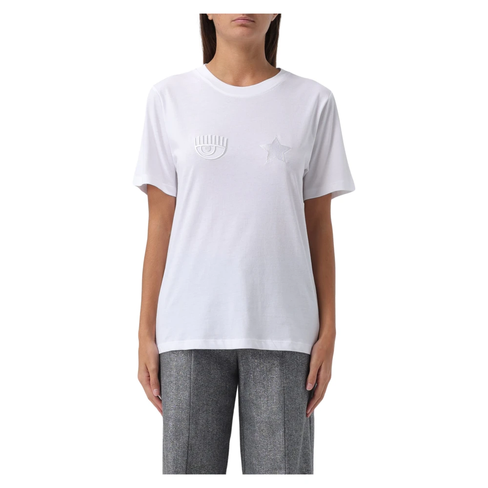 Chiara Ferragni Collection Eye Star T-Shirt White Dames