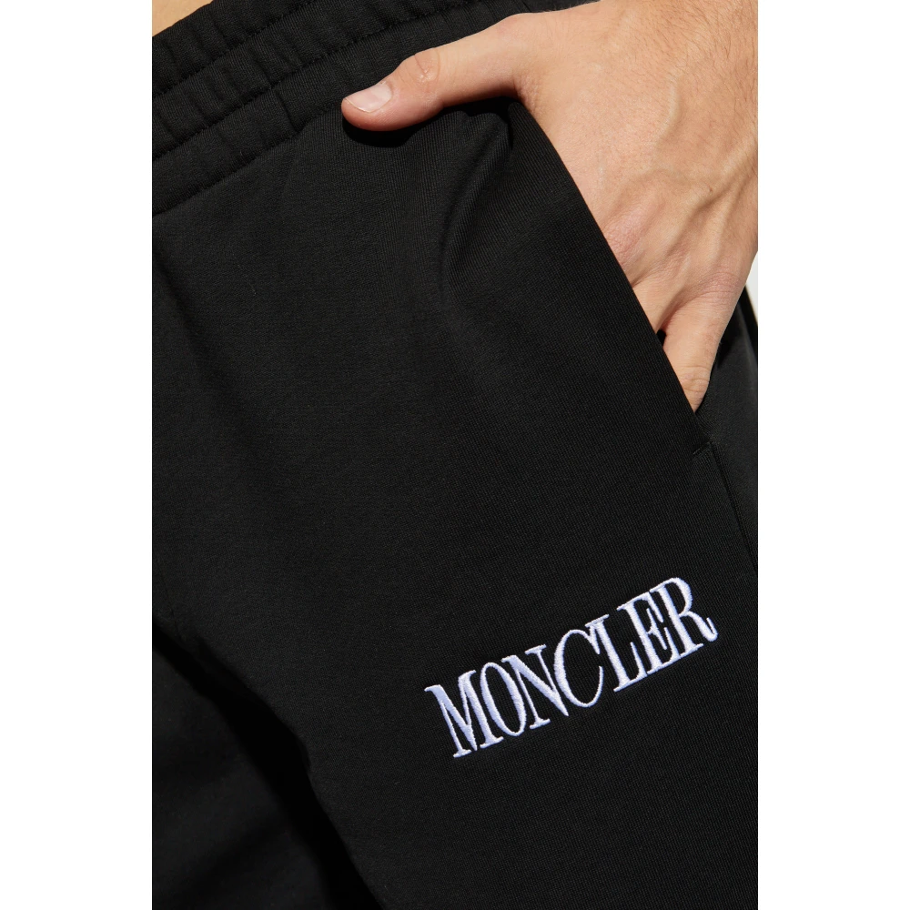 Moncler Sweatpants met logo Black Heren