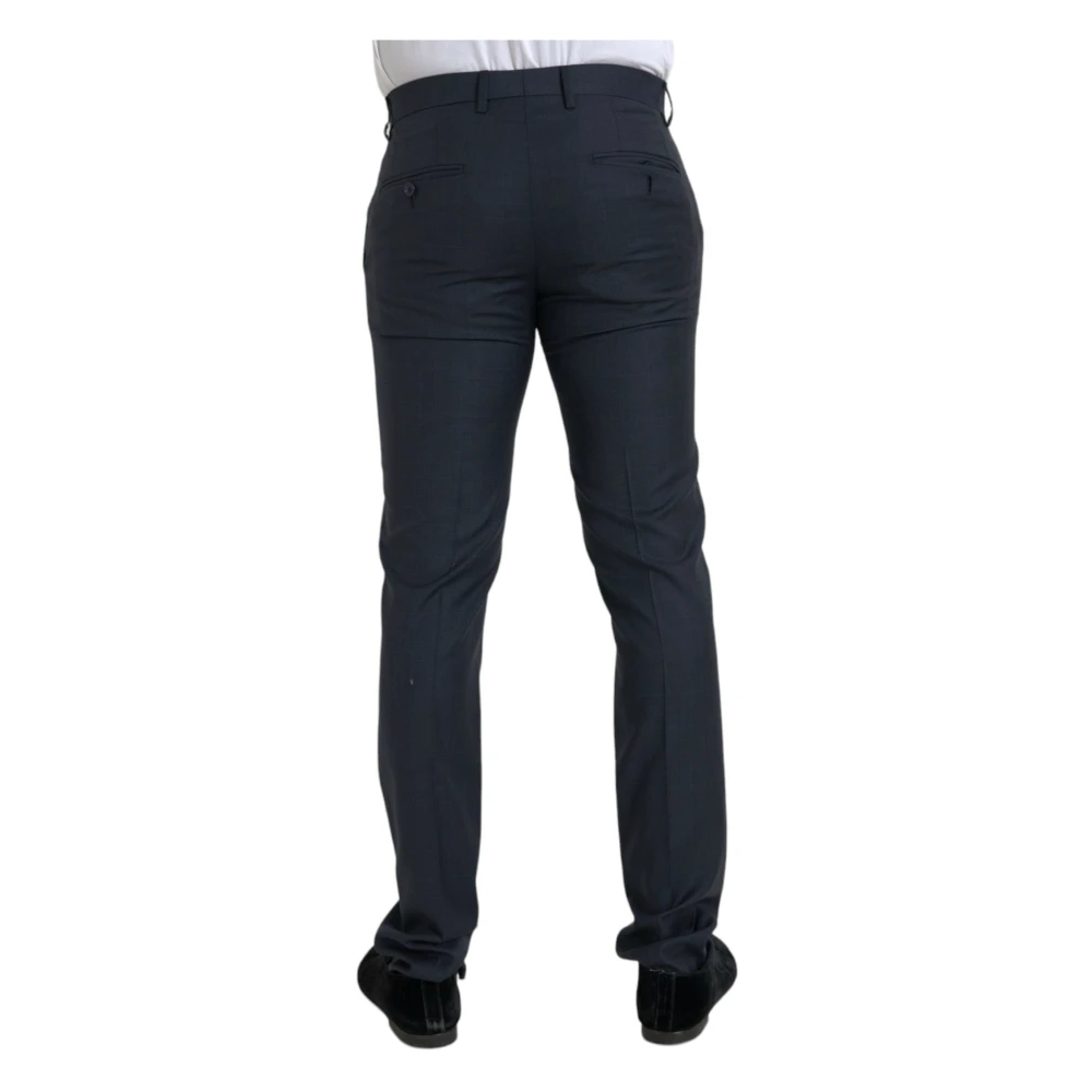 Dolce & Gabbana Blauwe Wol Heren Skinny Jurk Broek Blue Heren