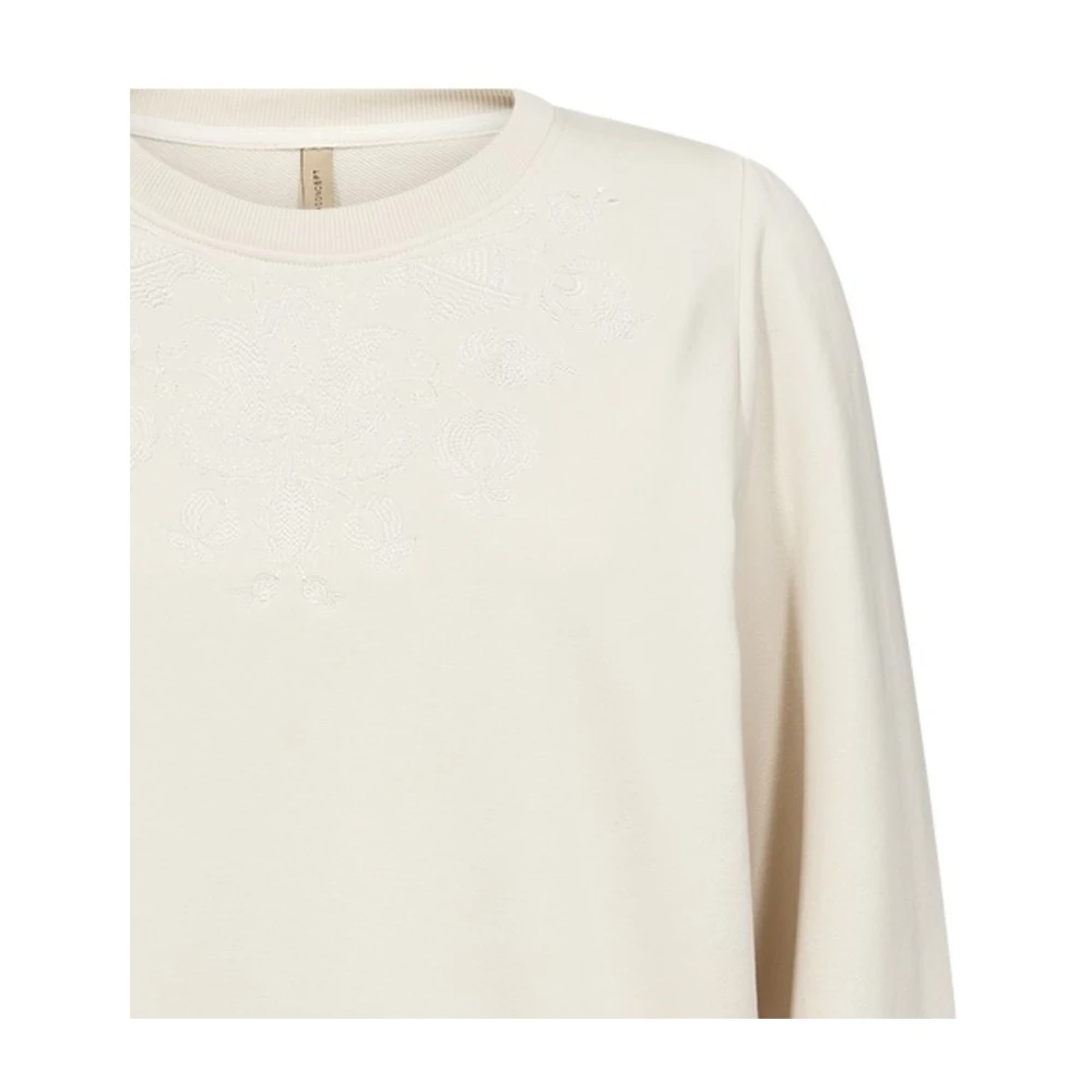 Soyaconcept Comfortabele ecru sweater met ronde halslijn Beige Dames