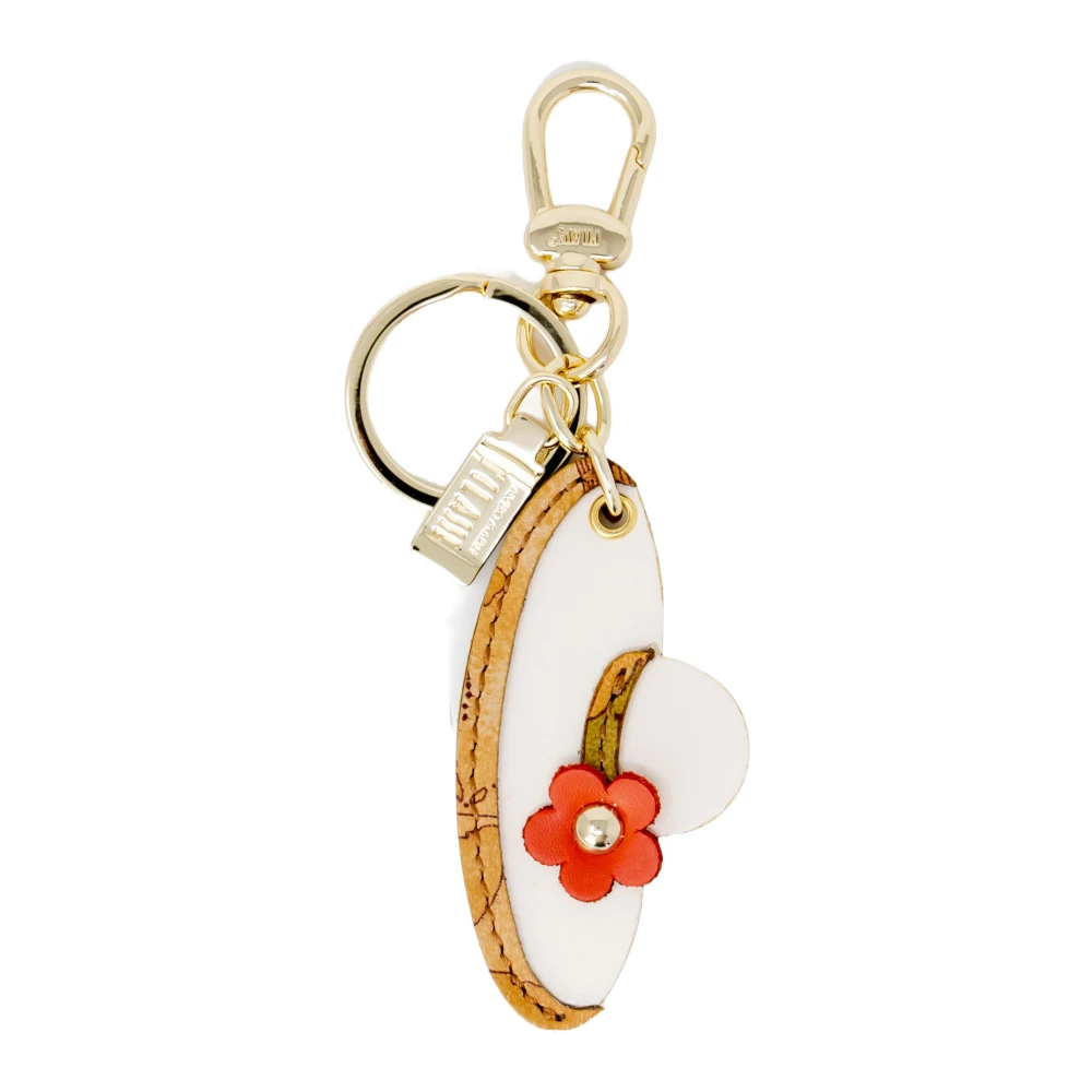 Alviero Martini 1A Classe Women's Beige Geometric Flower Keychain Accessory