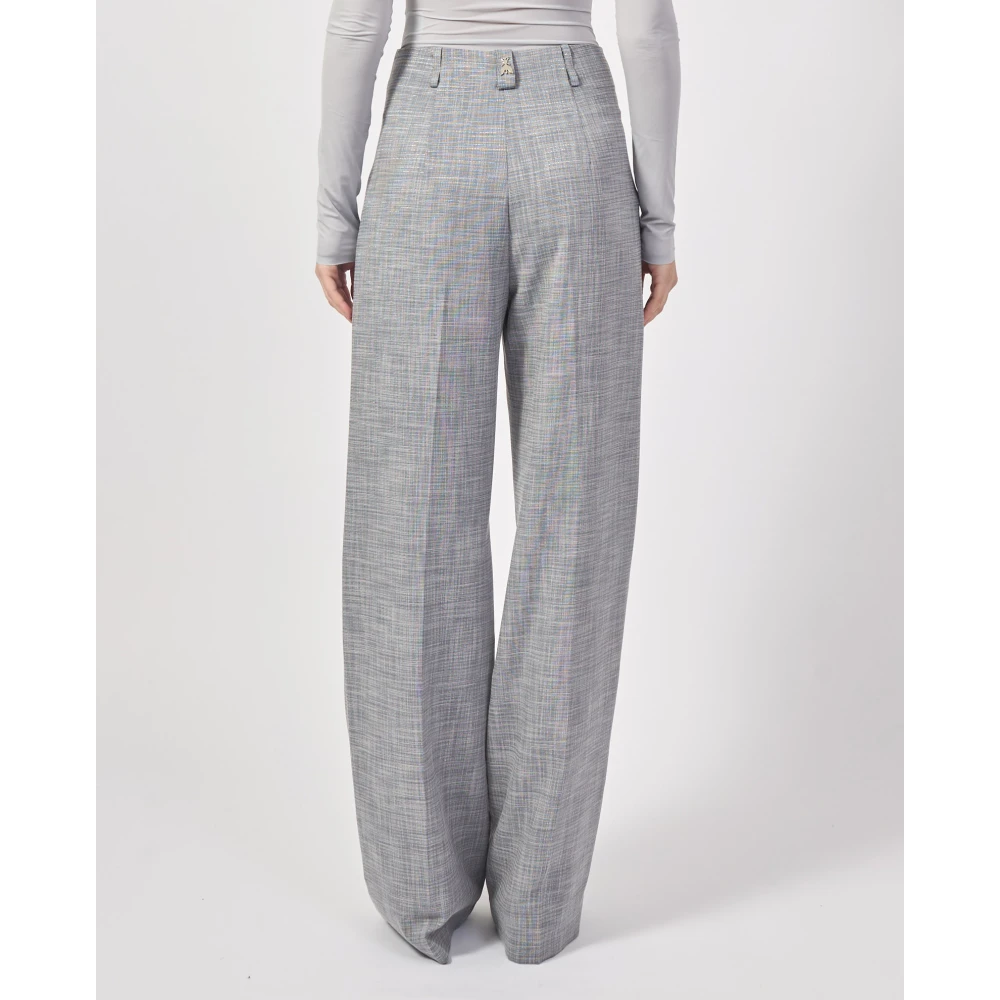 PATRIZIA PEPE Hoge taille crepe broek zachte pasvorm Gray Dames