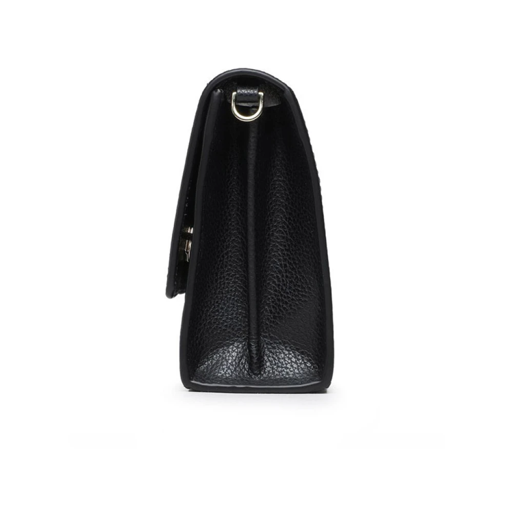 PATRIZIA PEPE Moderne Leren Schoudertas Black Dames