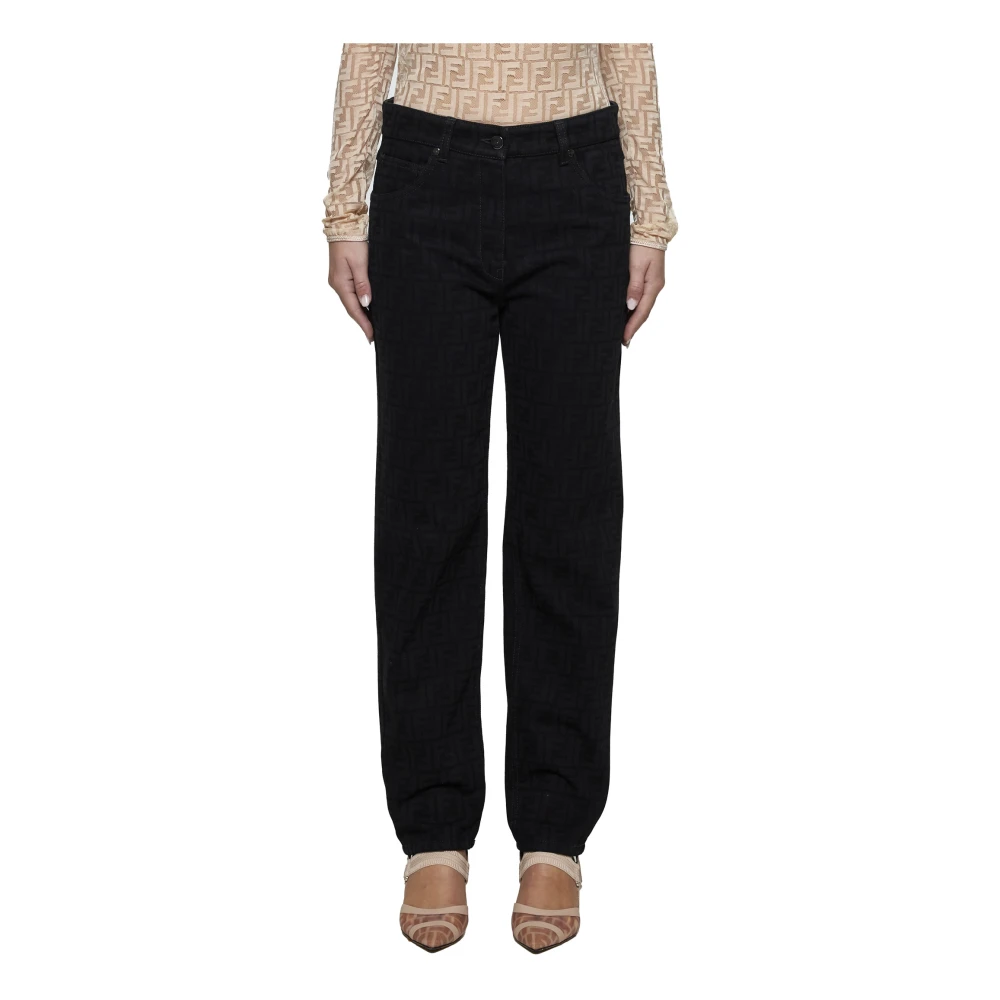 Fendi Zwarte suède double-breasted jas Black Dames
