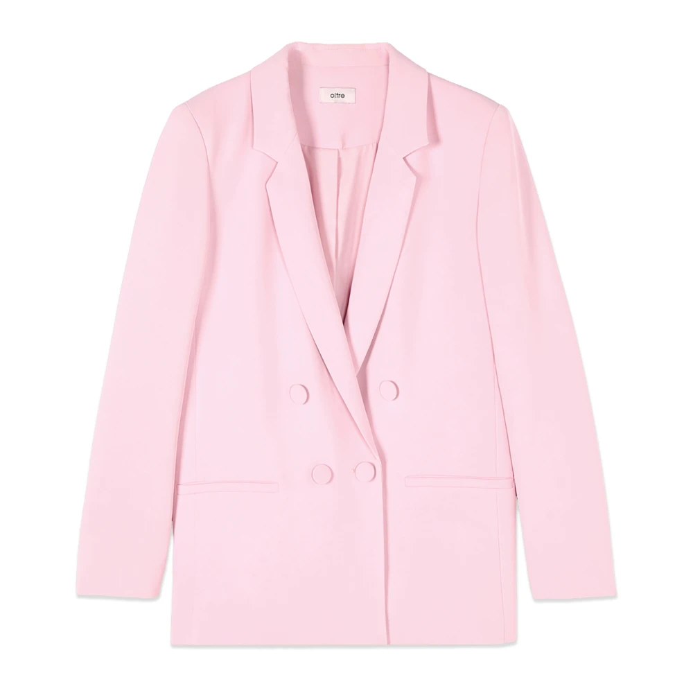 Oltre Donna Rosa - Blazer Doppiopetto In Tessuto Crêpe - Jackets - L