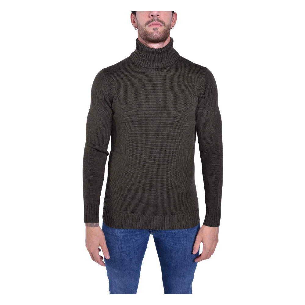 Kangra Men's Green Turtlenecks, S, Soft Wool Turtleneck Jumper
