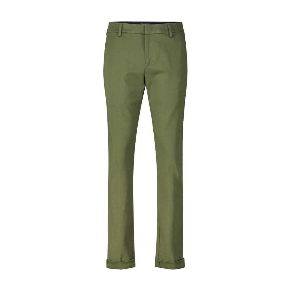 Dondup Slim Fit Viscose-Mix Broek Green Heren