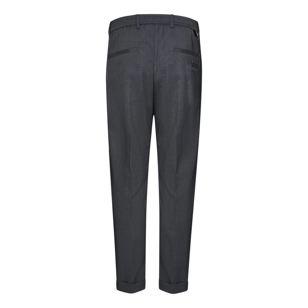 Low Brand Slim-Fit Grijze Wollen Broek Gray Heren