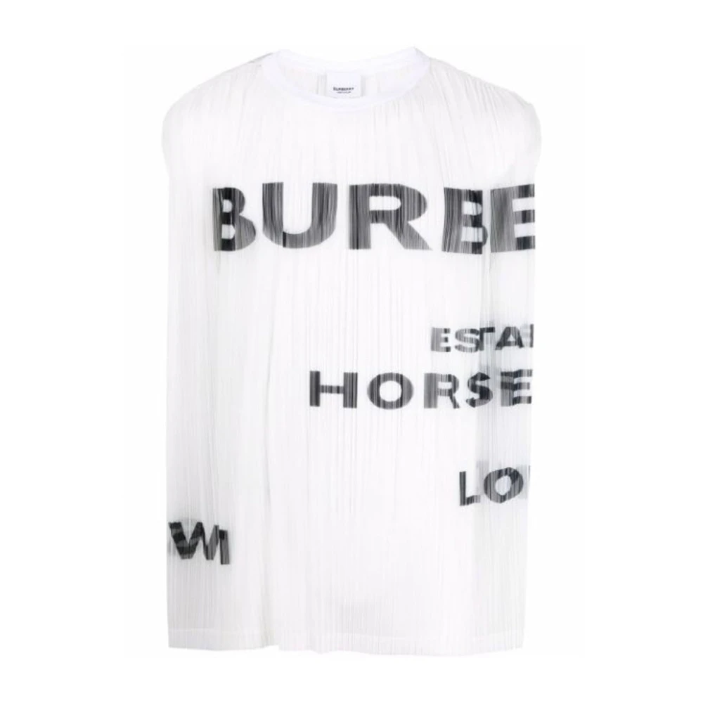Burberry Mesh Tank Top met Horseferry Print White Heren