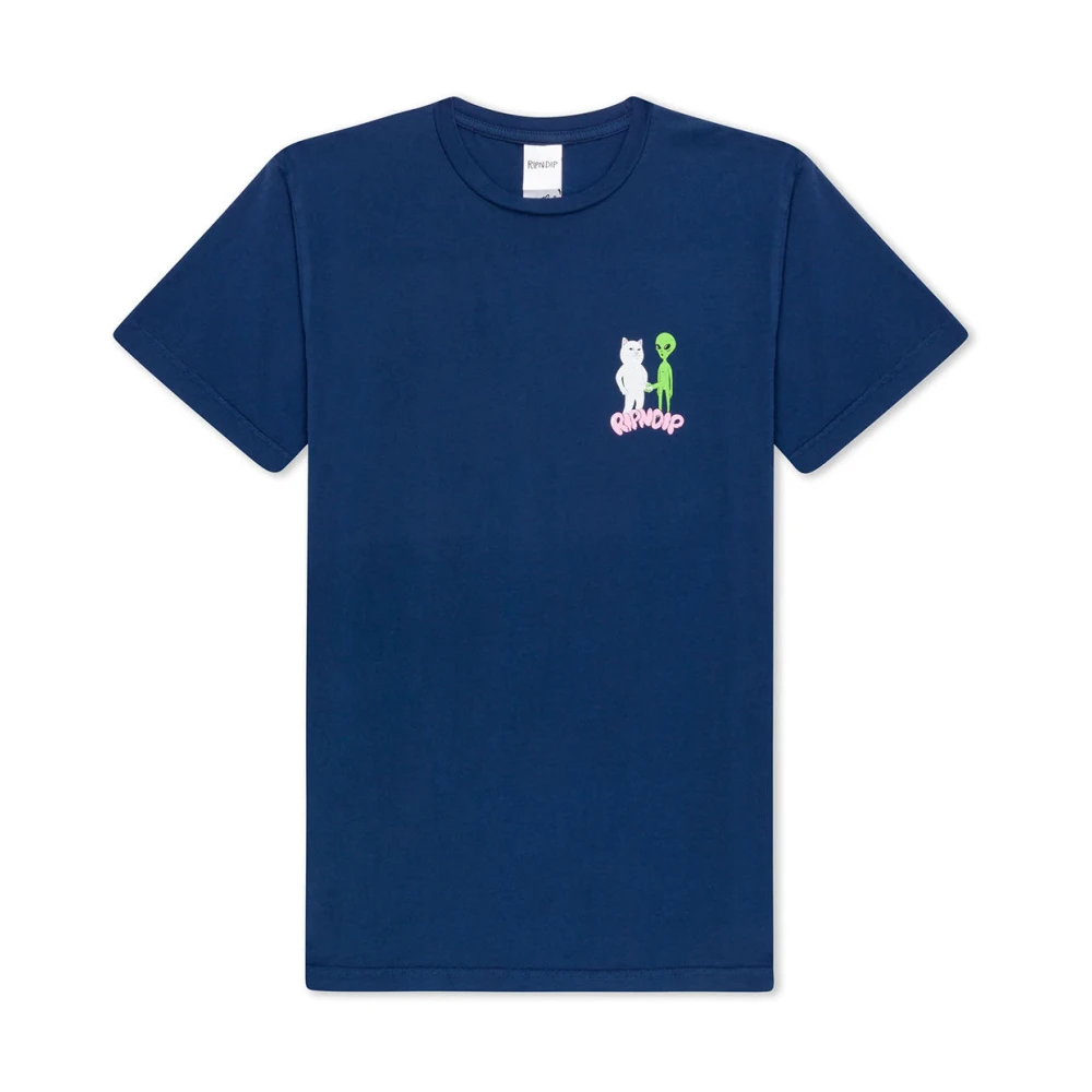 Ripndip T-Shirt 100% Katoen Achterprint Blue Heren