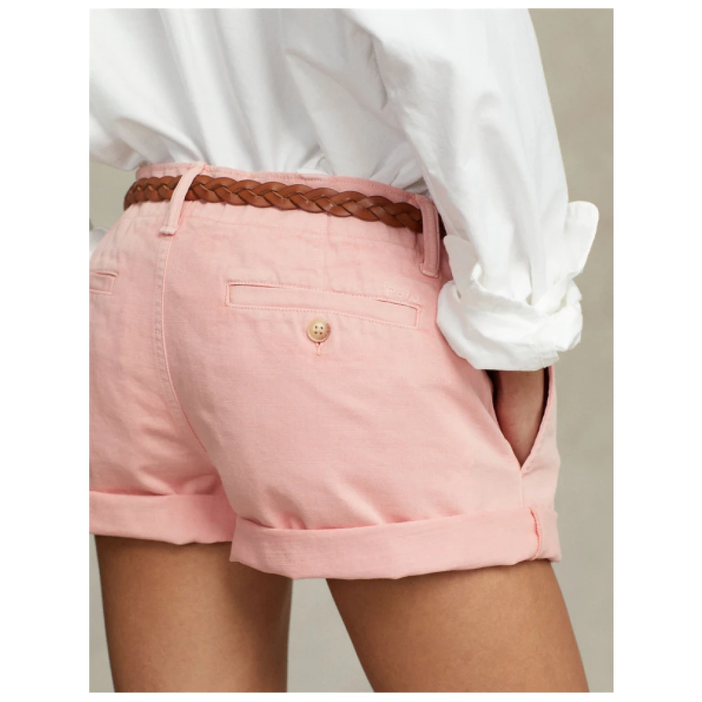 Polo Ralph Lauren Natuurlijk Roze Katoenen Chino Shorts Pink Dames