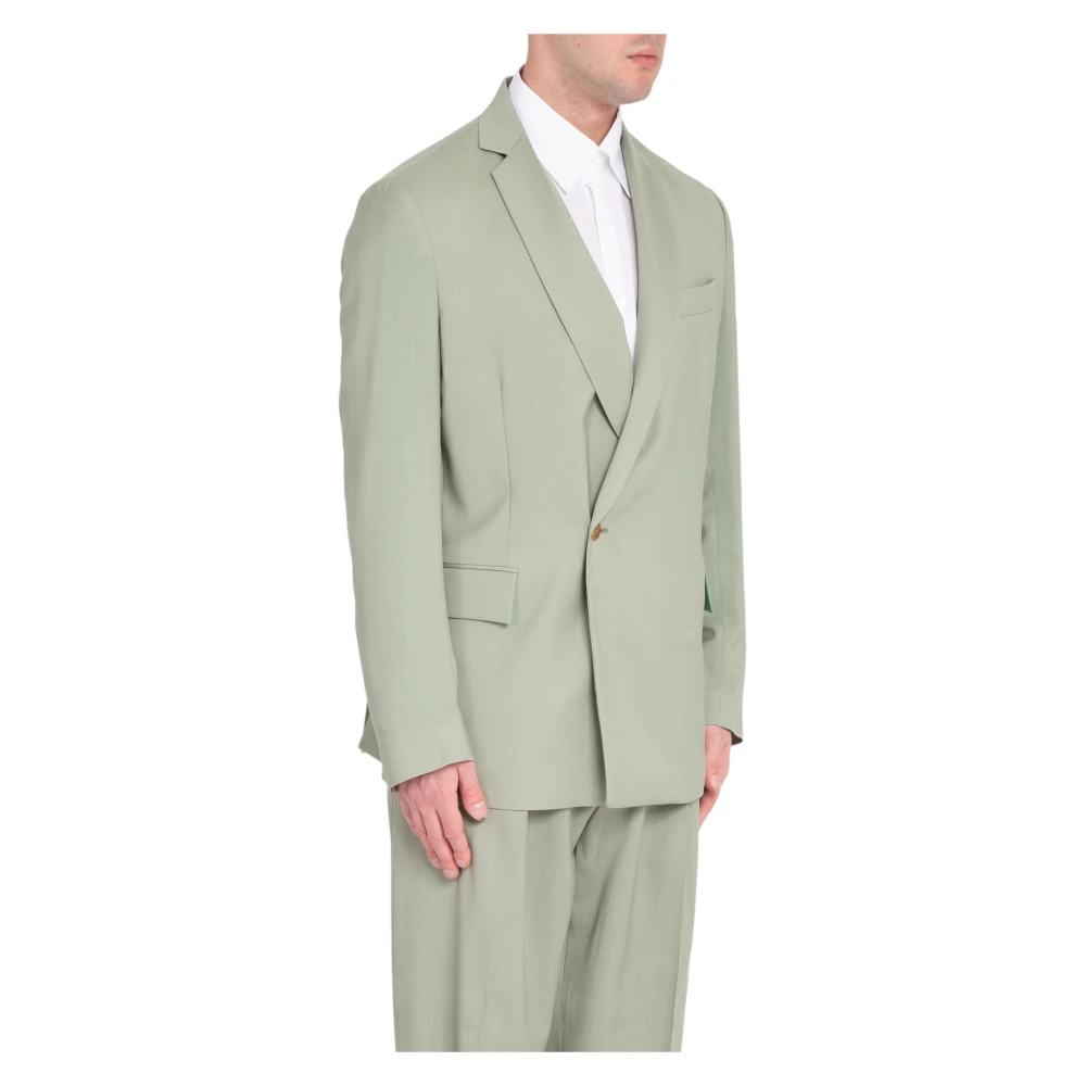 Costumein 1-knoops wollen blazer in 7007 Green Heren