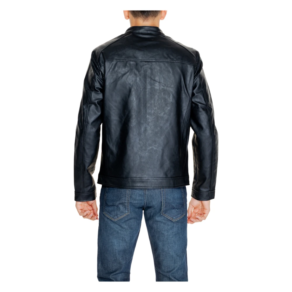 jack & jones Stijlvolle Heren PU Jas Black Heren