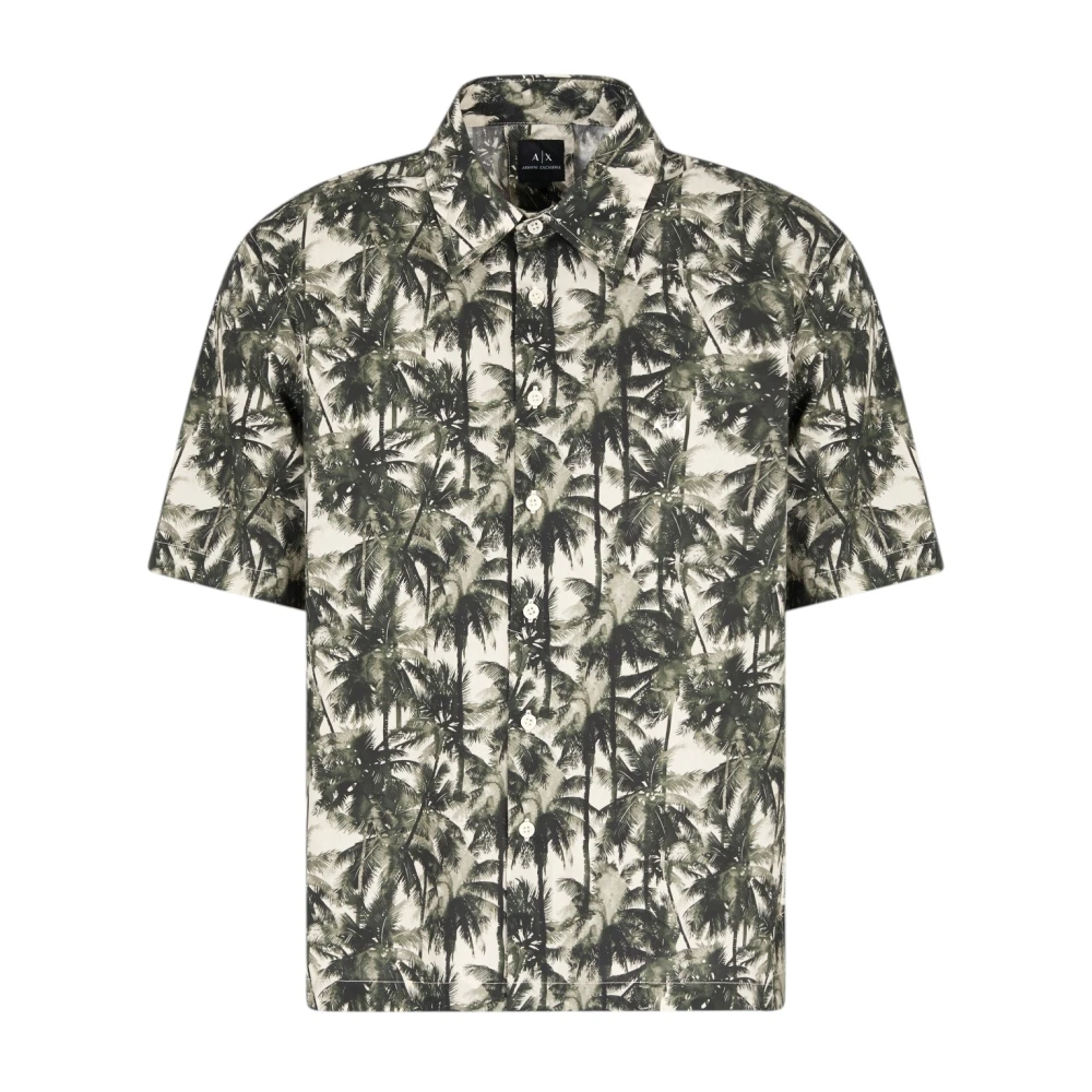 Armani Exchange Men's Multicolor Print Woven Short-Sleeved Shirt - Short Sleeve Shirts - Xl - Shirts