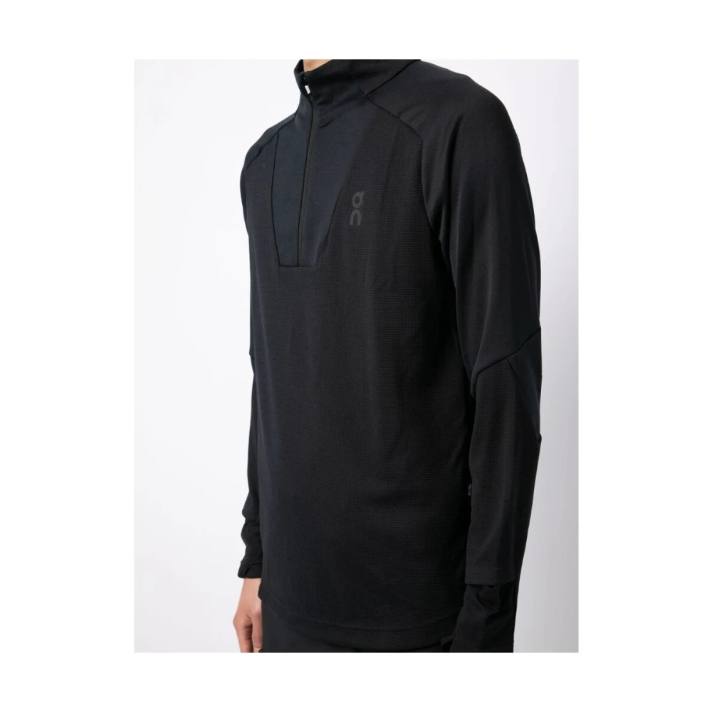 ON Running Logo-Print Sweatshirt van Gerecycled Polyester Black Heren