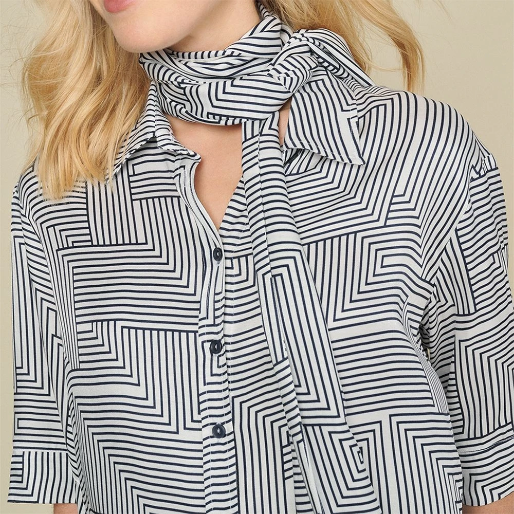Marie Méro Blouse met Geometrische Print van Viscose Blue Dames