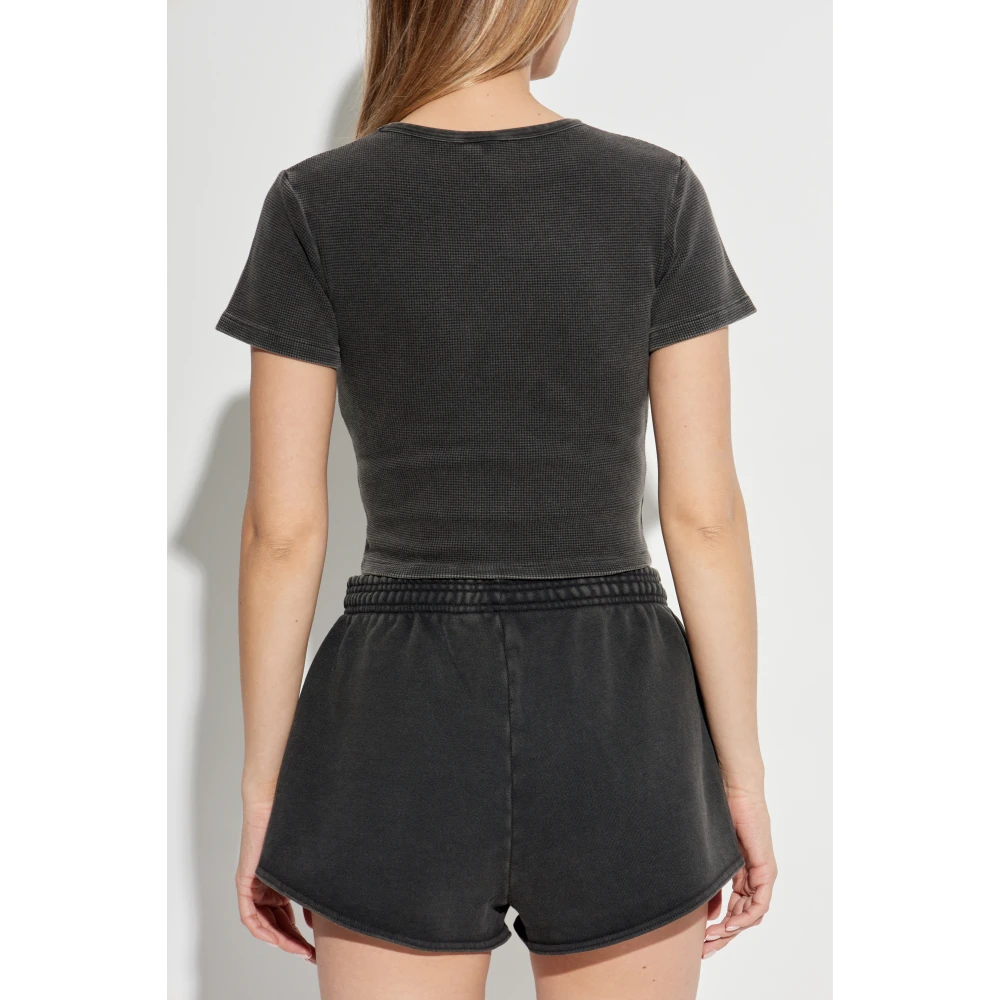 Entire Studios T-shirt Micro Waffle Black Dames