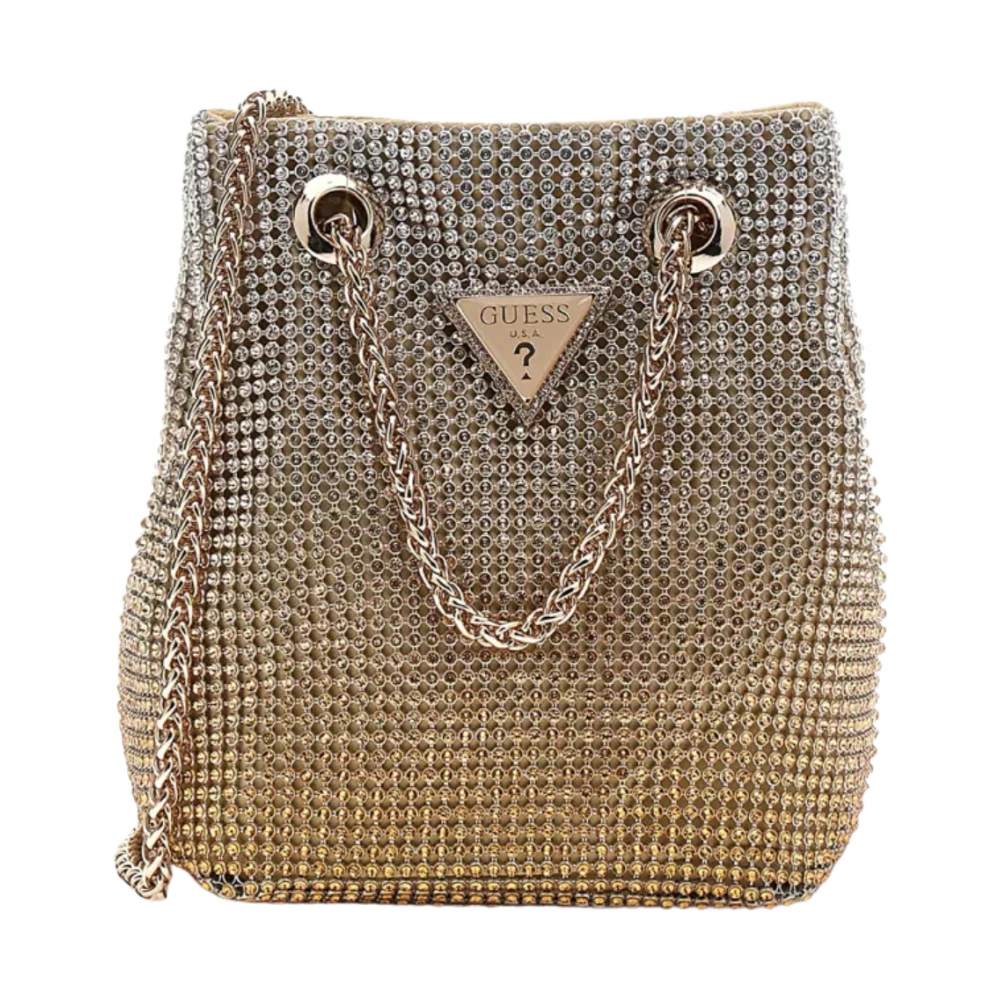 Guess Zalina Pouch Gouden Handtas Yellow Dames