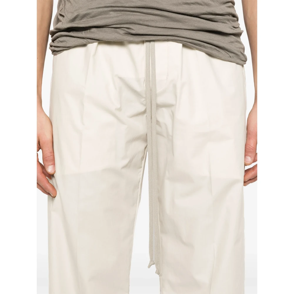 Rick Owens Witte Koordkatoenen Broek Italië White Heren