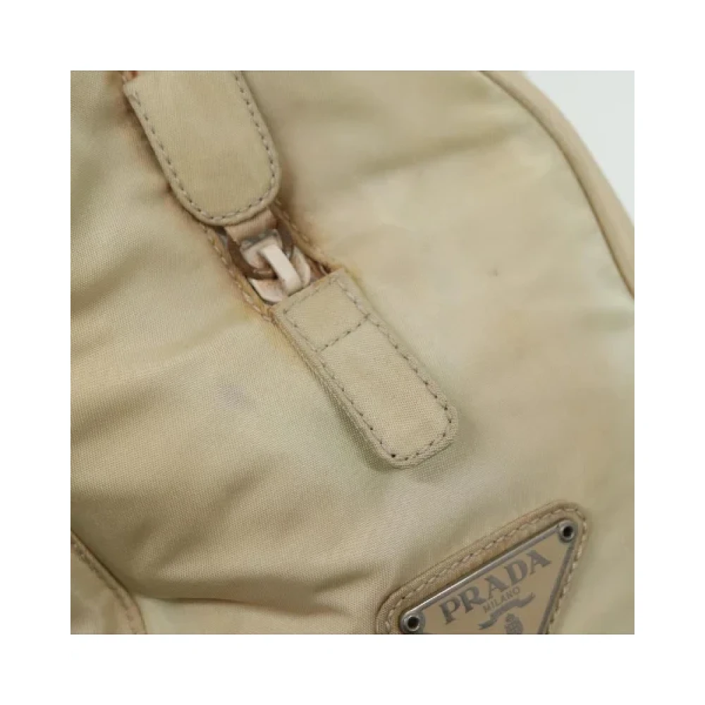 Prada Vintage Pre-owned Nylon handbags Beige Dames