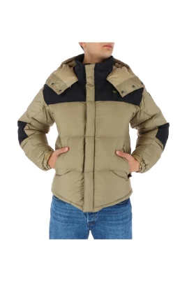 Beige Hooded Pufferjacka