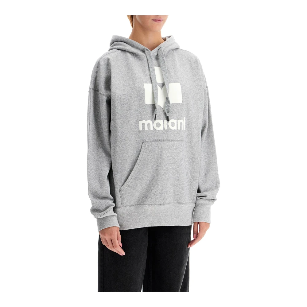 Isabel Marant Étoile Hoodie met Flocked Logo en Koord Gray Dames