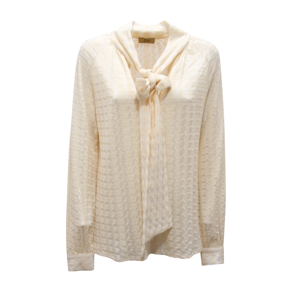 Pho Firenze Women's White Blusa Wo Knitted Blouse 4322144 - Blouses - S - Blouses & Shirts