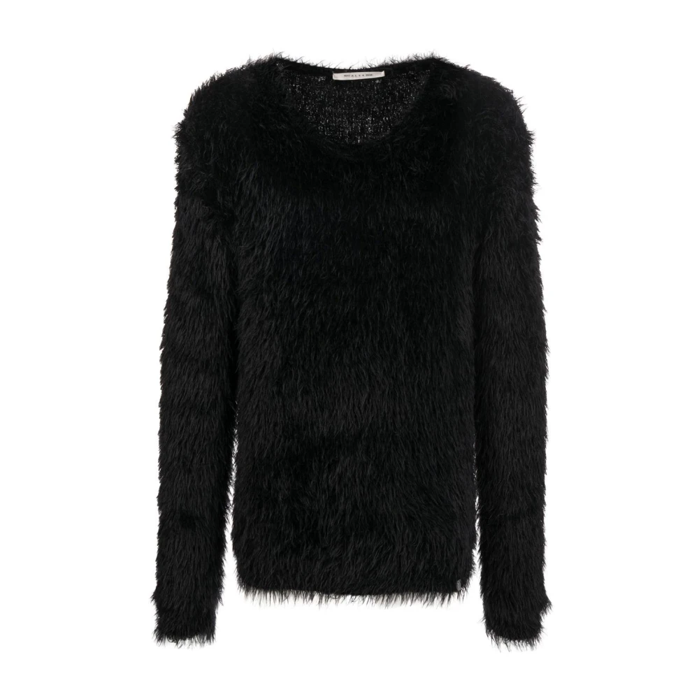 1017 Alyx 9SM Zwarte Faux-Fur Crew-Neck Sweater Black Heren