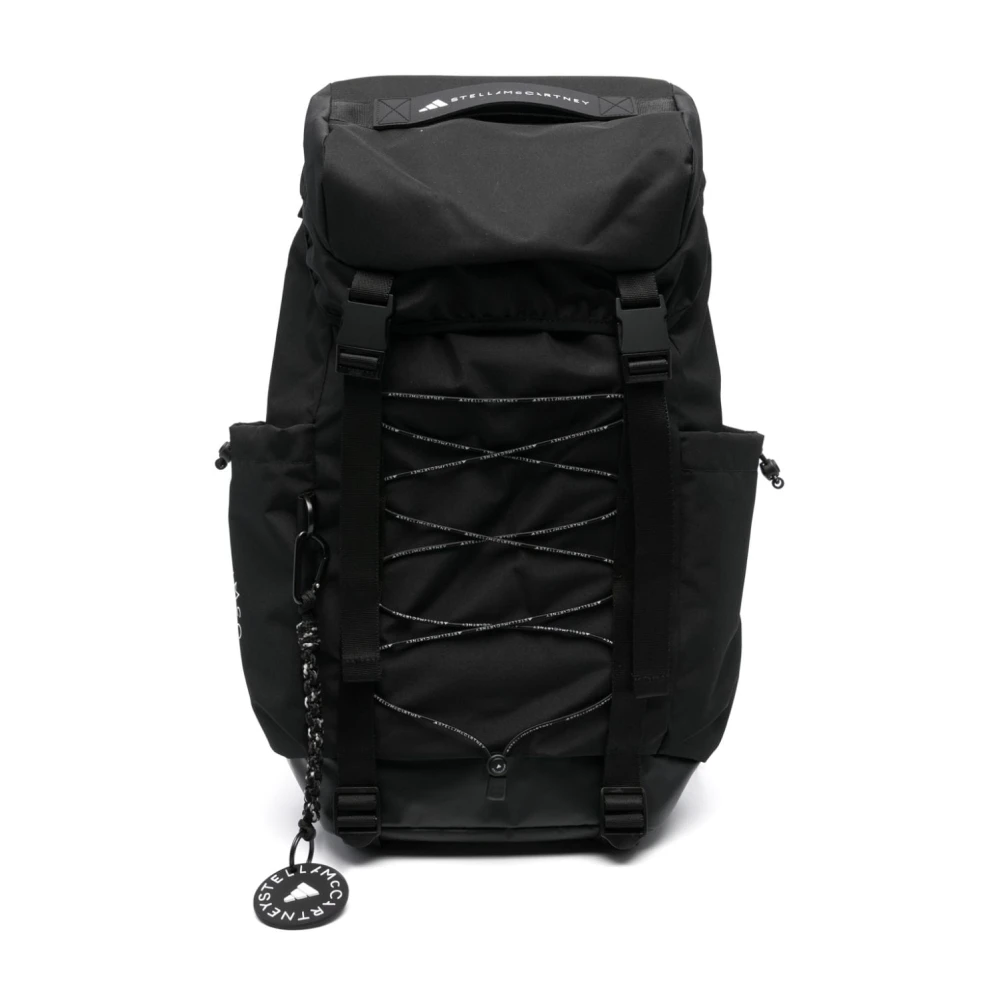 Adidas By Stella Mccartney Women's Black Backpacks, One Size, Logo Print Polyester Backpack