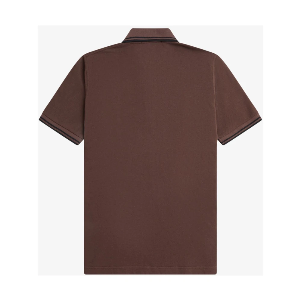 Fred Perry Klassiek Poloshirt met Dubbele Streep Brown Heren