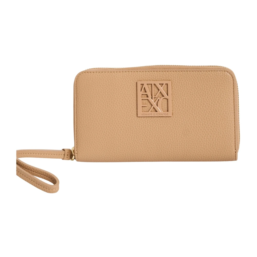 Armani Exchange Beige Zip-Around Wallet - Female - Wallets & Cardholders - One Size - Accessories
