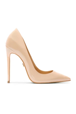 Beige Lackläder Pumps