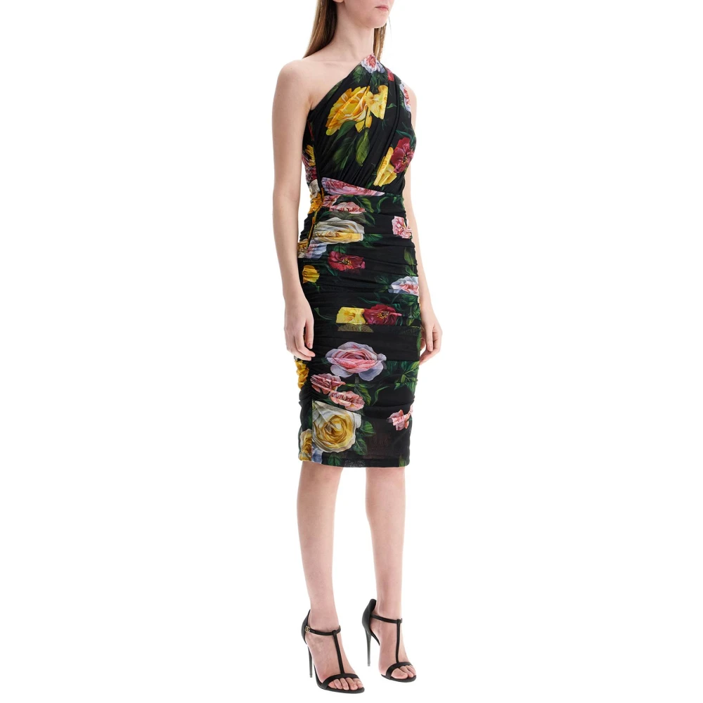 Dolce & Gabbana Bloemenpatroon Off-Shoulder Cocktailjurk Multicolor Dames