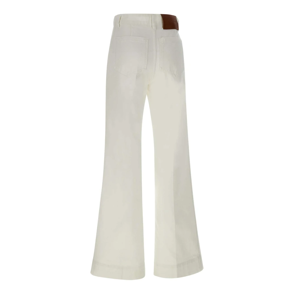 Victoria Beckham Witte Alina Jeans met Rood Logo White Dames