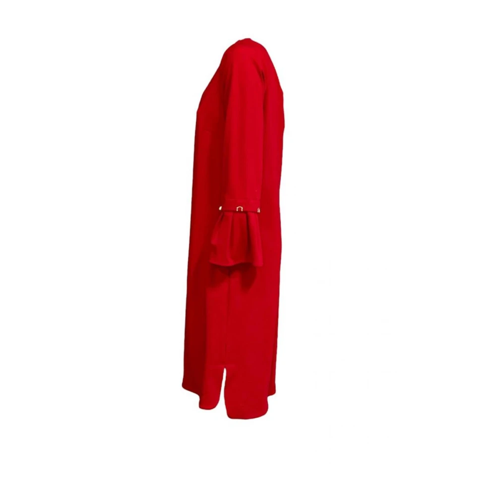 Cavalli Class Rode Jersey Jurk met Gouden Metalen Applicaties Red Dames