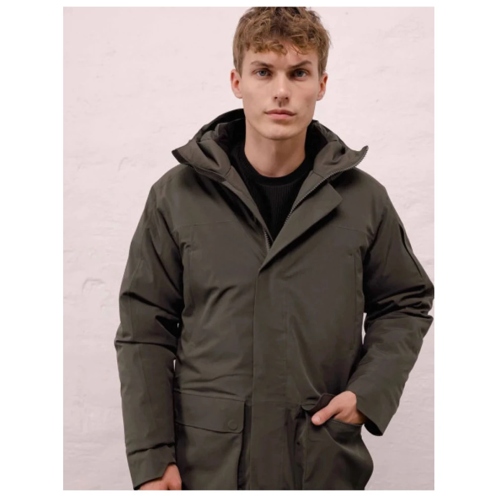 Scandinavian Edition Lange Parka met Synthetische Isolatie en Capuchon Green Heren