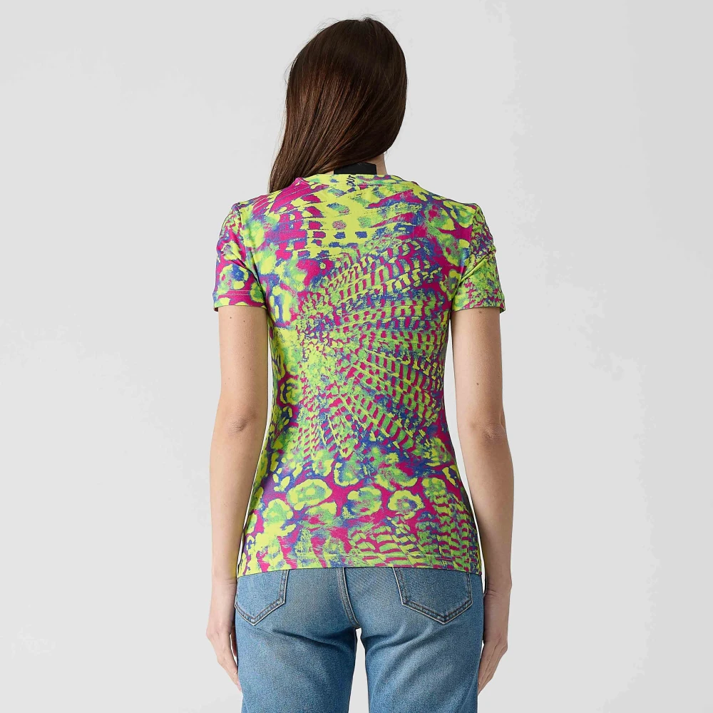 Versace Jeans Couture Kleurrijk Crew Neck T-shirt Multicolor Dames