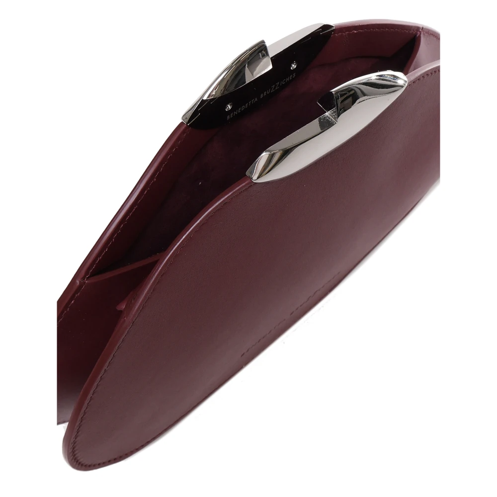 Benedetta Bruzziches Bordeaux Leren Clutch met Schouderband Red Dames