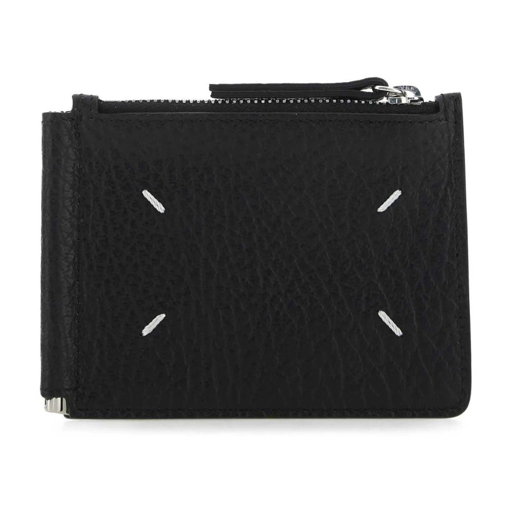 Maison Margiela Black Wallets & Cardholders, Male, One Size, Leather Card Holder Wallets